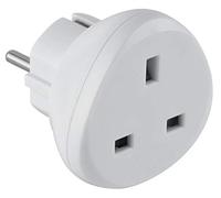 Electraline 70058 Adaptador de Viaje UK a Tus enchufes de Francia/Europa, Blanco