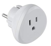 Electraline 70059 Adaptador de Viaje USA a Tus enchufes de Francia/Europa, Blanco