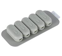 Electraline 71707 Set de 5 clips magnéticos para cables con banda de metal adhesiva incluida, organizador de escritorio multifunción para cables, gestión de cables de alimentación, cable de carga USB