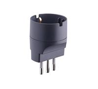Electraline 71918 - Adaptador Schuko, Plug 10A 230V, Matt Negro, color: gris