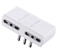 Electraline 71933 - Adaptador Cuádruple, Enchufe 16, 230 V, Toma 10 / 1A, 230V, White, color: blanco