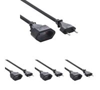 Electraline 900010CBB Cable alargador con Toma y Enchufe Europea, Negro, 3 M (Paquete de 4)