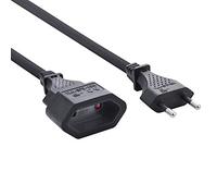 Electraline 900012CBB Cable alargador con Toma y Enchufe Europea Negro, 5 MT