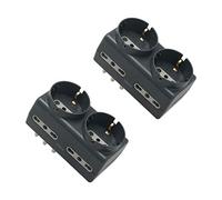 Electraline 92299 - Juego de 2 adaptadores multitoma, 92379