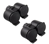 Electraline 92388 Pack 2 x Adaptador Exterior 2 enchufes Schuko, Impermeable IP44, Enchufe alemán, Enchufe Schuko de 2 plazas con Enchufe