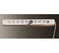 Electraline 61913 Regleta de 9 plazas polivalentes (schuko + 10/16A) de Gran robustez, Cable de 2 Metros, con Sistema de bobinado de Cable Integrado, Enchufe 90° Que Ahorra Espacio, 16A