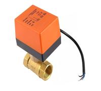 Electric Ball DN20 AC220V 2 Way Motorised Synchronous Motor for Industrial Automation Plumbing Systems Brass Body IP54 Protection Normally Open for Hot Cold Water Applications