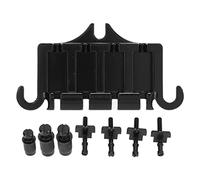Electric Bass Bridge 4 String, Metal Tailpieces Replacement Part, Glossy Exterior with Mounting Screws, sturdy for Guitar Repairing (Black)