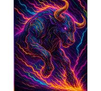 Electric Beast Lined Notebook: Wide Ruled | Bull Cover | 110 Pages | 7.5 x 9.25 in: Part of the Electric Beast Series - Fierce Designs for Fearless ... Series - Fierce Designs for Fearless Minds