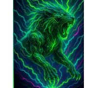 Electric Beast Lined Notebook: Wide Ruled | Lion Cover | 110 Pages | 7.5 x 9.25 in: Part of the Electric Beast Series - Fierce Designs for Fearless Minds