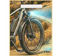 Electric Bike Notebook - 8.5 x 11 Large Lined Journal - Cool Off-Road E-Bike Sketch on Dirt Road Cover - Aesthetic Gift for Teen Boys, E-Bike Builders & Tech Enthusiasts - 100 Pages
