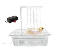 Electric Bird Bath with Governor, Motorized Indoor Birdbath, Recirculating Filtered Fountain, Quiet, Easy to Clean Design, 1 Piece Small Pets, Birds, Hamsters, Paintbrush