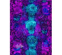 Electric Blue, Flower Lavender Essence, Floral-Detailed, 8x11 Page, Hardcover Journal, Art Pad, Sketchbook, Drawing Book: Created With Hand-Drawn Art By: Artist Mary Elisabeth Linder @ MaryEMade