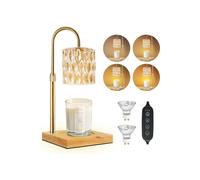 Electric candle warmer with 2 lamps, adjustable height, with timer and dimmer for candles in glass