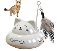Electric Cat Teaser, Cute Cats Design, 3.94x3.94x3.54 Inch Self Smart Toy with Lights Music, Home Accessories for Indoor Kitten Play Exercise, Birthday Events Party Gift, Best Pet Tools for Family Use