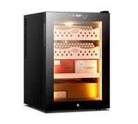 Electric Cigar Humidor 50L With Temperature & Humidity Control Cabinet Up To 300 Cigars Cedar Wood Trays For Lounge Home Use(B)