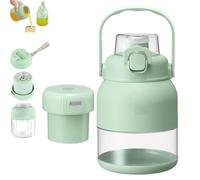 Electric Citrus Juicer 28 Oz, Portable Blender Cup with Straw and Two Lids, Multifunctional Large-Capacity Wireless Portable Juicer Cup for Squeezing Fresh Juice (green)