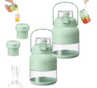 Electric Citrus Juicer 28 Oz, With Straw and Two Lids, Electric Juicer Bottle for Fresh Juice, Multifunctional Large-Capacity Wireless Blenders Rechargeable (2Pcs)