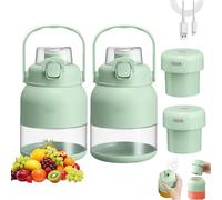 Electric Citrus Juicer 28 Oz, With Straw and Two Lids, Portable Blender Cup, Large Capacity, Rechargeable, Suitable for Fruit, Smoothies, Milkshakes, Suitable for Commuting, Camping and Traveling (2)