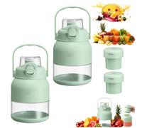 Electric Citrus Juicer 28 Oz, With Straw and Two Lids, Portable Blender Cup, Multifunctional Large-Capacity Wireless Blenders Rechargeable, Personal Travel Cold Press Juicer Bottle Cups (2pcs)