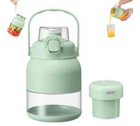 Electric Citrus Juicer 28 Oz, With Straw and Two Lids, Portable Blender Cup, Personal Travel Cold Press Juicer Bottle Cups, Fruit Lime Squeezer (Green)