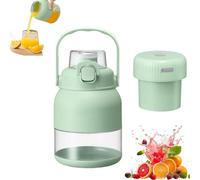 Electric Citrus Juicer 28 Oz, with Straw and Two Lids, Portable Blender Cup,Rechargeable Portable Juicer,Fast Squeezing for Oranges, Lemons, Limes, Grapefruits (Fruit Green)