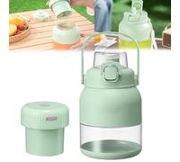 Electric Citrus Juicer 28 Oz, With Straw and Two Lids, Portable Mini Blender, Fresh Juice Smoothie Blenders on the Go, Multifunctional Large-Capacity Wireless Portable Juicer Cup (Green)