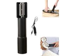 Electric Coconut Grater, Electric Fish Scaler, Stainless Steel Coconut Fishs Crusher Manual Electrics Roller, for Chef Fish Scaling Home Restaurants (Black)
