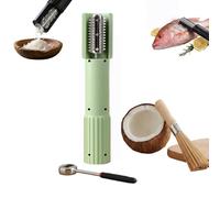 Electric Coconut Grater Machine，Electric Fish Scaler Tools with Anti-Splash Cover&Stainless Steel Roller，for Removing Coconut Meat&Fish Scales，with a coconut opening kit and a cleaning brush (Green)