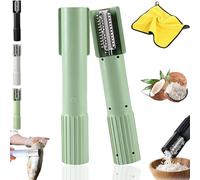Electric Coconut Grater Machine, Handheld Coconut Scraper Peeler Shredder, Vertical Anti-Splash Stainless Steel Coconut Opener for Kitchen Shop Restaurant (Green)