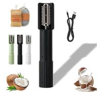 Electric Coconut Grater Machine, Portable Handheld Coconut Grinder, Wireless Automatic Anti-splash Rotating Coconuts Scraper Knife Tool, Fish Skin Scale Scraper Remover Tool (Black)
