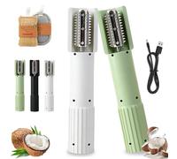 Electric Coconut Grater, Portable Electric Coconut Scraper With Stainless Steel Blades, Grater for Home Kitchen, Restaurant, Juice Shop and Commercial Coconuts Processing (Green+White)