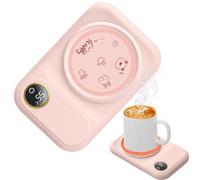 Electric Coffee Cup Heater, Portable Electric Beverage Warmer, Automatic Shutdown Coffee Warmer, Temperature Controlled Cup Heater for Tea, Milk, and Coffee (Pink, Green, White)