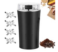 Electric Coffee Grinder & Spice Mill, 300W Powerful Stainless Steel Blades for Beans, Herbs, Nuts, Grains, One-Touch Operation Multi-Function Kitchen Grinder,Compact & Easy Clean Design (Black)
