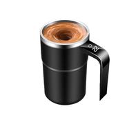 Electric Coffee Mug with a Built-In LCD Thermometer, Stainless Steel 316, Self Stirring Coffee Mug with Lid for Home, Office, Travel (Black)