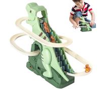 Electric Dinosaur Stair Climbing Toy, Climbing Slide Music Dinosaur, Freestanding Racing Toy for Boys and Girls, Fun Chasing and Sliding Action, 17x14x20cm