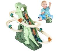 Electric Dinosaur Stair Climbing Toy, Toddler Racetrack Toy, Interactive Race Track Playset, Engaging Lights and Music Features, Fun Educational Entertainment, Present for Kids