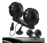 Electric Double Head Air Cooler, 360° Rotatable con 3 ajustes rápidos, 13,15 x 2,36 in Suction Cup Mount, 12 V/24 V Vehicle Cooling Gadget for RV, Sedán, Truck, Van