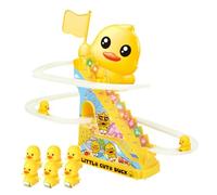 Electric Duck Climbing Stairs Racer Track -27 x 15 x 24 cm | Duck Climbing Toy - Electric 12 uck Stair Racer Track Set Musical Moving Ladder Toy,Tinkuck Ţrack Slide Ţoy For Hand Eye Coordination