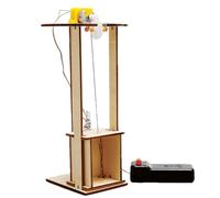 Electric Elevator Lift, Wooden Building Kits, Science Handmade Model