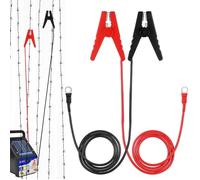 Electric Fence Connection Cable - 2Pcs Insulated Cable And Crocodile Clips | Electric Fencce Clips | Jump Cables Lead Wire With Alligator Clip, Solar Connect Fence Connectors Charger