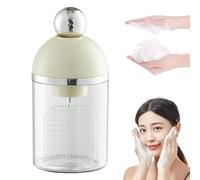 Electric Foam Maker for Face Wash, Electric Facial Cleanser Foam Cup, Portable Bubble Maker, 20s Quickly Foaming Electric Rich Foam Bottle, Deep Skincare Cleaner Tool for Home & Travel (Beige)
