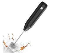 Electric Frother - 8.86 Inch Adjustable Coffee Foamer for Latte Creation, Matcha Blending with Rechargeable Function, Mixer Maker for Cappuccino Tea Chocolate Drinks, Stainless Steel Black