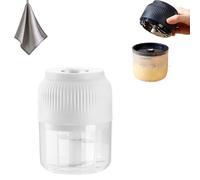 Electric Garlic Chopper, Mini Portable Vegetable Cutter with Safety Lock Mechanism, Easy Clean, For Garlic/Ginger/Onion/Vegetables, Home Kitchen, Camping (1PCS White)