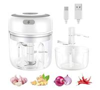 Electric Garlic Chopper Mini Wireless Portable Meat Grinder Mini Onion Chopper USB Rechargeable Food Processor for Baby Food/Chili/Nuts, 250 ml