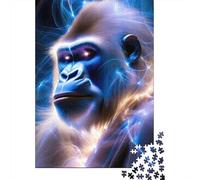 Electric Gorilla Rompecabezas para Adultos Neon Ape 1000 Piezas Papel Reciclado para Adultos Rompecabezas Juego Educativo para Relajarse 52x38cm/1000pcs