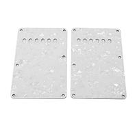 Electric Guitar Back Cover Plate | 6 - Hole PVC Plastic Guard Helps Minimize Scratches | Replacement Backplate for Guitar Body/Maintenance | 2 - Piece Set, Glossy Finish (White)