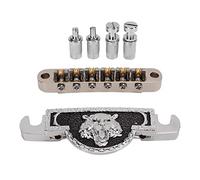 Electric Guitar Bridge Replacement | Roller Saddle Bridge Reduces String Breakage & Improves Tuning Stability | Tiger Silver Decorative Bridge for Electric Guitars