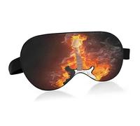 Electric Guitar in Fire Flames Sleep Mask Lightweight Soft Breathable Eye Mask with Adjustable Strap Blackout Eye Mask for Women Men for Travel Night Sleeping