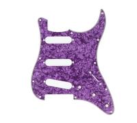 Electric Guitar Pickguard 11 Hole Plastic Front Pick Guard Replacement for Strat Style Guitars with Aluminum Foil Shielding, Scratch Protection and Easy Installation (Púrpura)